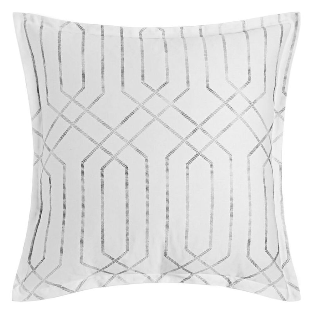 Sky Bedding Textured Trellis Euro Sham Set Grey - NWT $160